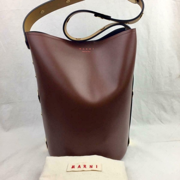 Marni Handbags - MARNI Punch Leather Bucket Bag